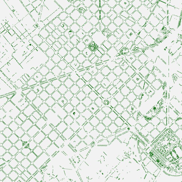 Close-up detail of the Barcelona tree map print
